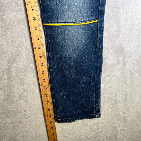 South Pole Jeans Mens 34x32 Blue Denim Dark Acid Wash Skinny Moto Biker Hip Hop - Picture 9 of 11